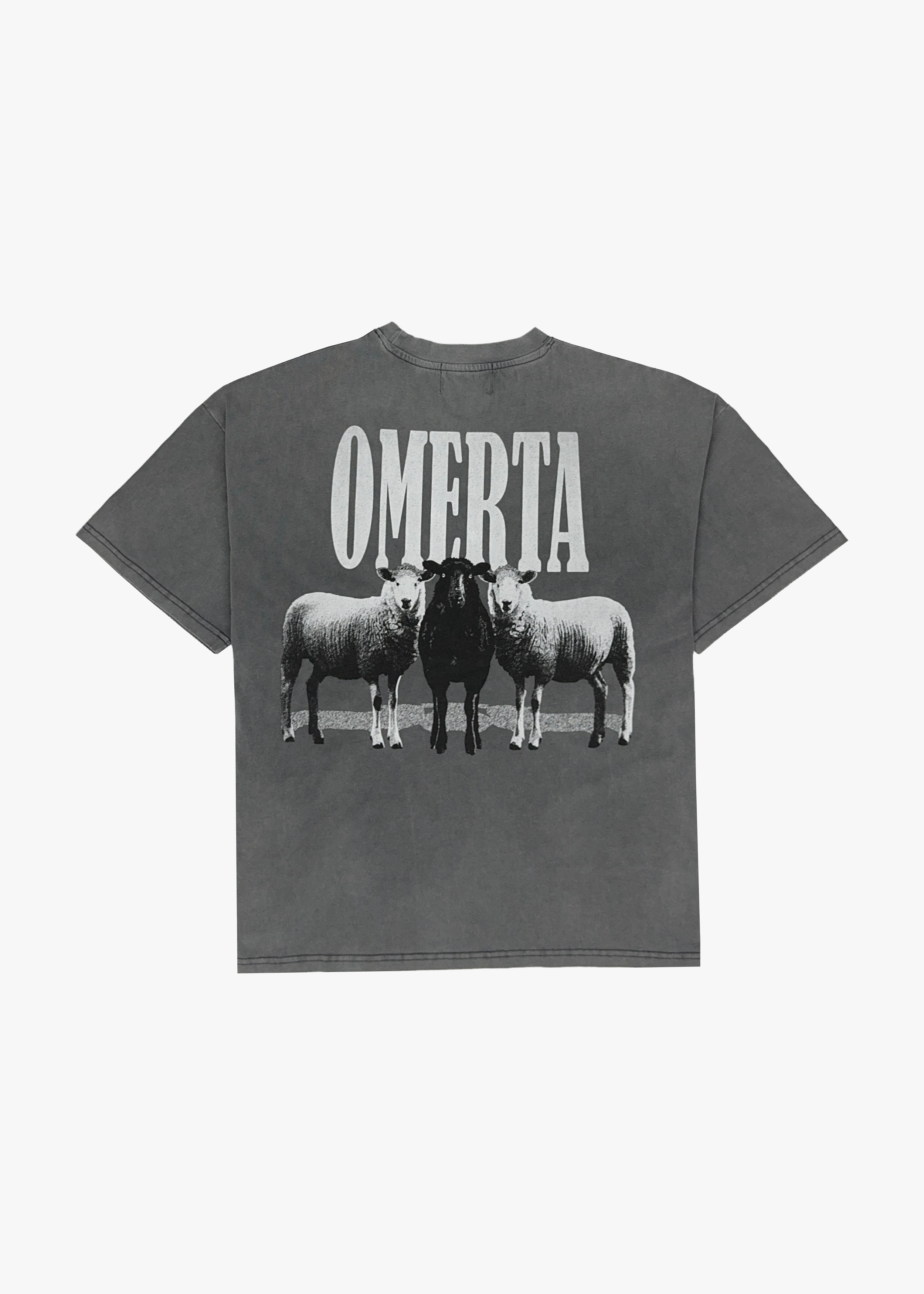 Different Breed Tee back view - OMERTA featuring bold black sheep design.